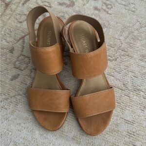 Stuart weitzman leather block heel